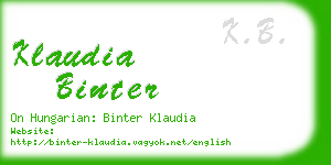 klaudia binter business card